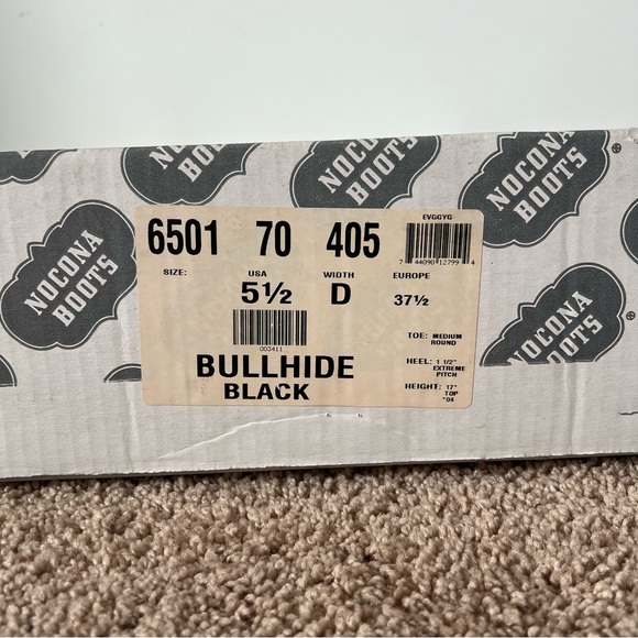 NOCONA BOOTS | Cowgirl Boots | Bullhide Black | Size 5.5 - Picture 14 of 14